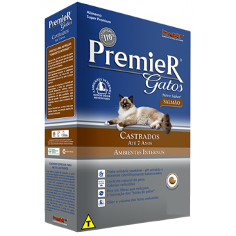 Premier Gatos Adultos Castrados Até 7 Anos Salmão - 1,5 kg
